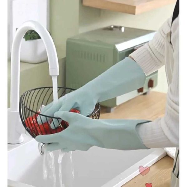 Thick PVC Womens Dishwashing Gloves - Durable and Waterproof Household Cleaning Hand Latex Rubber - Protect Your Health Y250113