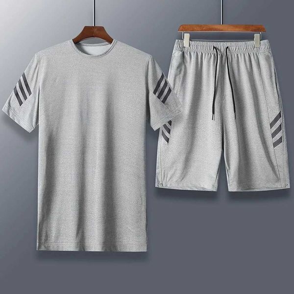 Testros masculinos Summer Sportswear Mens Casual Casual Roupas de basquete Marinha Marinha secagem rápida Roupas soltas Roupas de duas peças