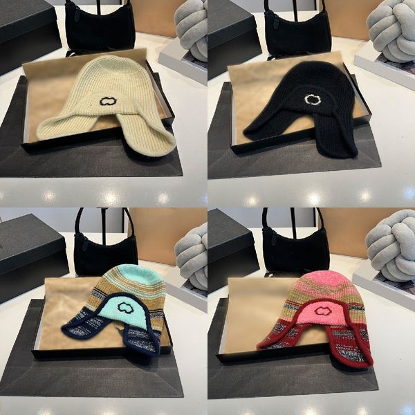 Winter Skirt Hat Letter Print Knitted Skull Cap Outdoor Ear Protection Knitting Hat Brand Warm Beanies