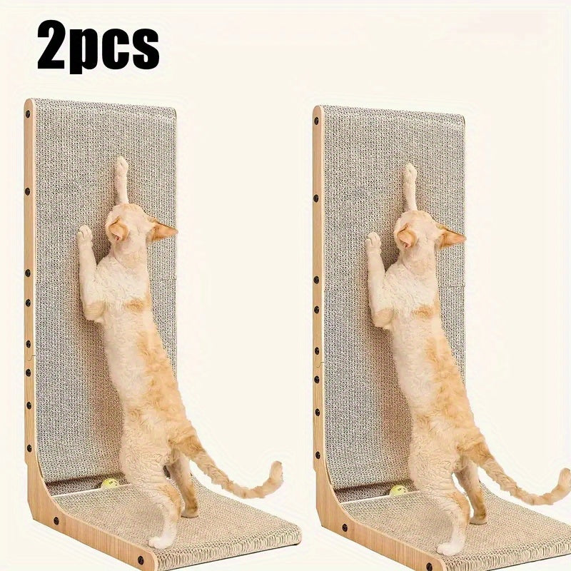 TEMU L-shaped Cat Scratching Board, Cat Scratching Board For Indoor Cats, Cat Scratching Board For Protecting Furniture, Cardboard Cat Scratching