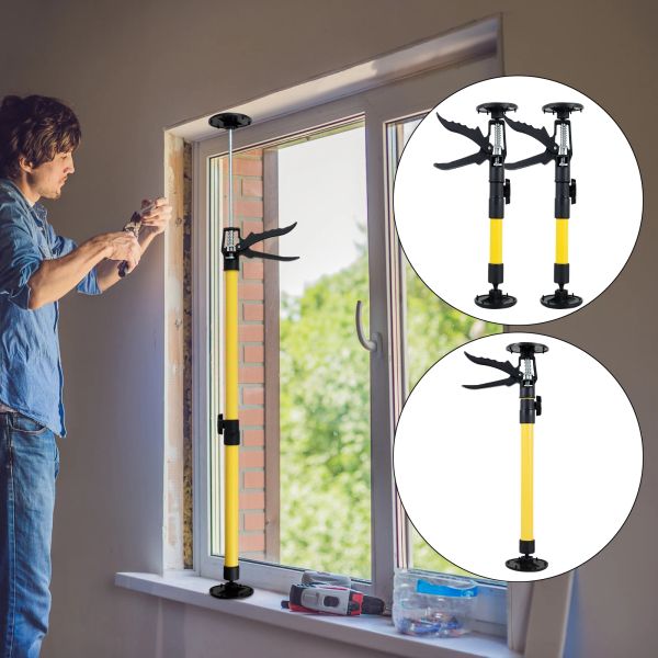 2Pcs Telescopic Support Rod Adjustable Length Third Hand Support System Non-Slip Hand Tool 40KG Capacity Telescopic Support Pole