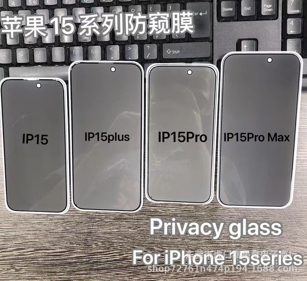 500pcs Privacy Glass Cover Soft Screen Protector For iPhone 16 15pro 15promax 11 Pro XR XS Max X 8 7 6 Plus Tempered glass Protective Film f