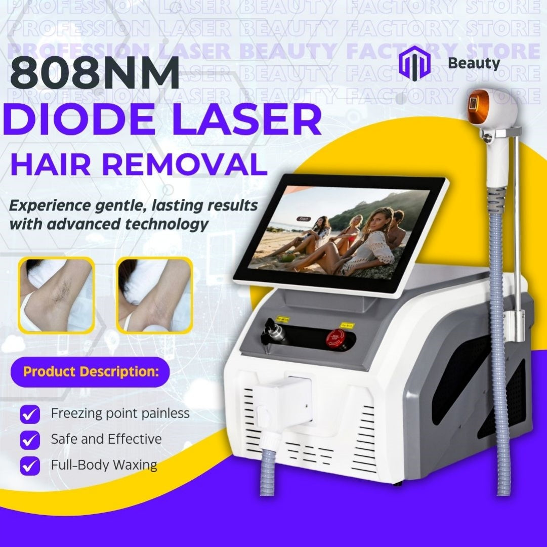 Portable Diode Laser Hair Removal Machine Triple Wavelength 755 808 1064nm Permanent Painless Hair Removal For Home Use Beauty Tool