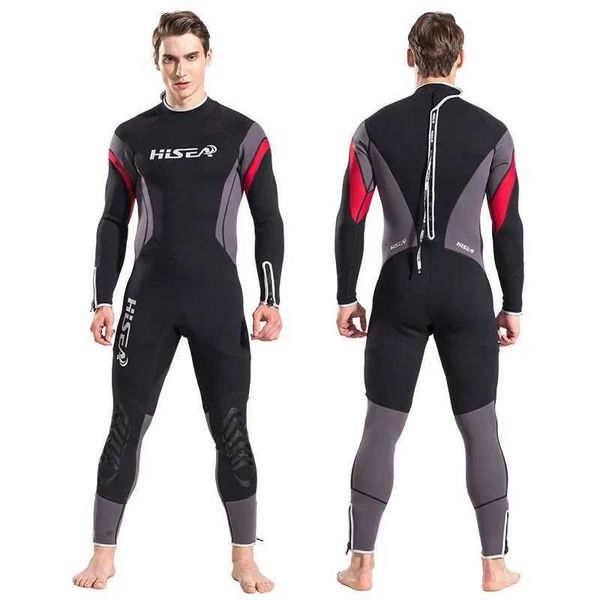 Latest Hisea Scuba Diving Suit Men 3mm Neoprene Diving Suit Swimming Wetsuit Surf Triathlon One-piece Diving Suit for MenXJ241220