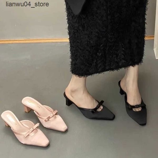 Sandals New Designer Summer Women Mules Slippers Fashion Ladies Outdoor Beach Vacation Flats Slides Female Butterfly-knot Shoes H250107