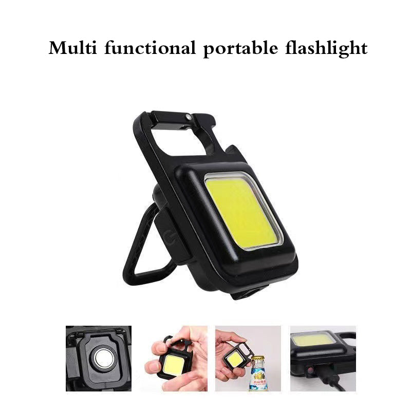 Electronics New multi-function COB work light portable mini bright key chain USB small flashlight outdoor camping light