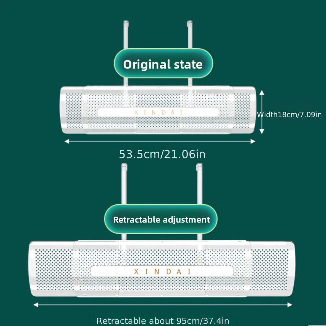 TEMU 1pc Transparent Adjustable Air Conditioner Deflector, No Drilling Installation, Universal Adjustable Air Conditioner Wind Deflector To Change