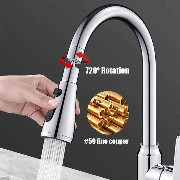 Universal 720 Kitchen Faucet Extender Aerator Splash Filter Kitchen Washbasin Faucet Bubbler Nozzle Sink Water Tap BubblerC241217