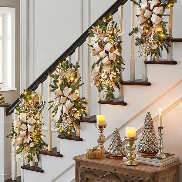 Decorative Flowers Wreaths Hanging Stairs Garland Wall Home Artificial Plants Christmas ations for 221122