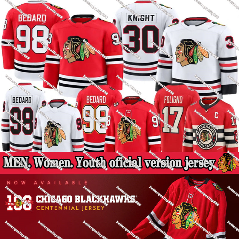 Chicago Blackhawkss Jerseys #98 Bedard #00 Griswold #86 Teravainen Jerseys Philipp Kurashev Petr Mrazek Seth Jones Hockey Jerseys
