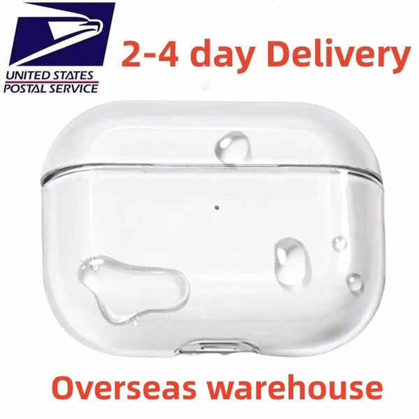 USA Stock For Apple Airpods Pro 2 3nd Generation airpod 4 3 pros Headphone Accessories Solid Silicone Protective Earphone Cover Wireless Cha