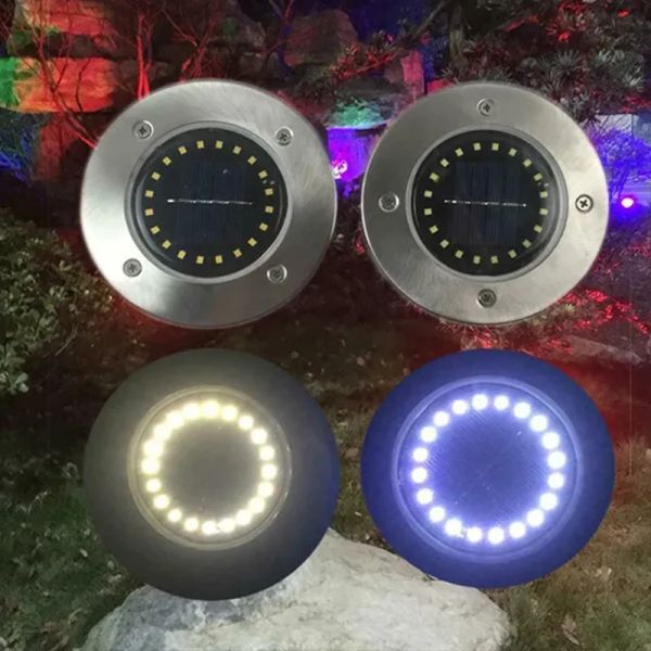 4Pcs 16-20LED Solar Power Disk Light Outdoor Garden Solar Underground Light Deck Light Spotlight Buried Solar Led Lamp Garden Decor