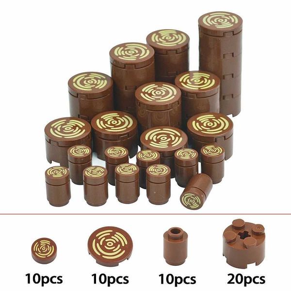 MOC Tile Round 2x2 With Tree Stump Wood Grain Pattern 1x1 Smooth Bricks Part Assembly Building Blocks 14769pb196 98138pb042C241231