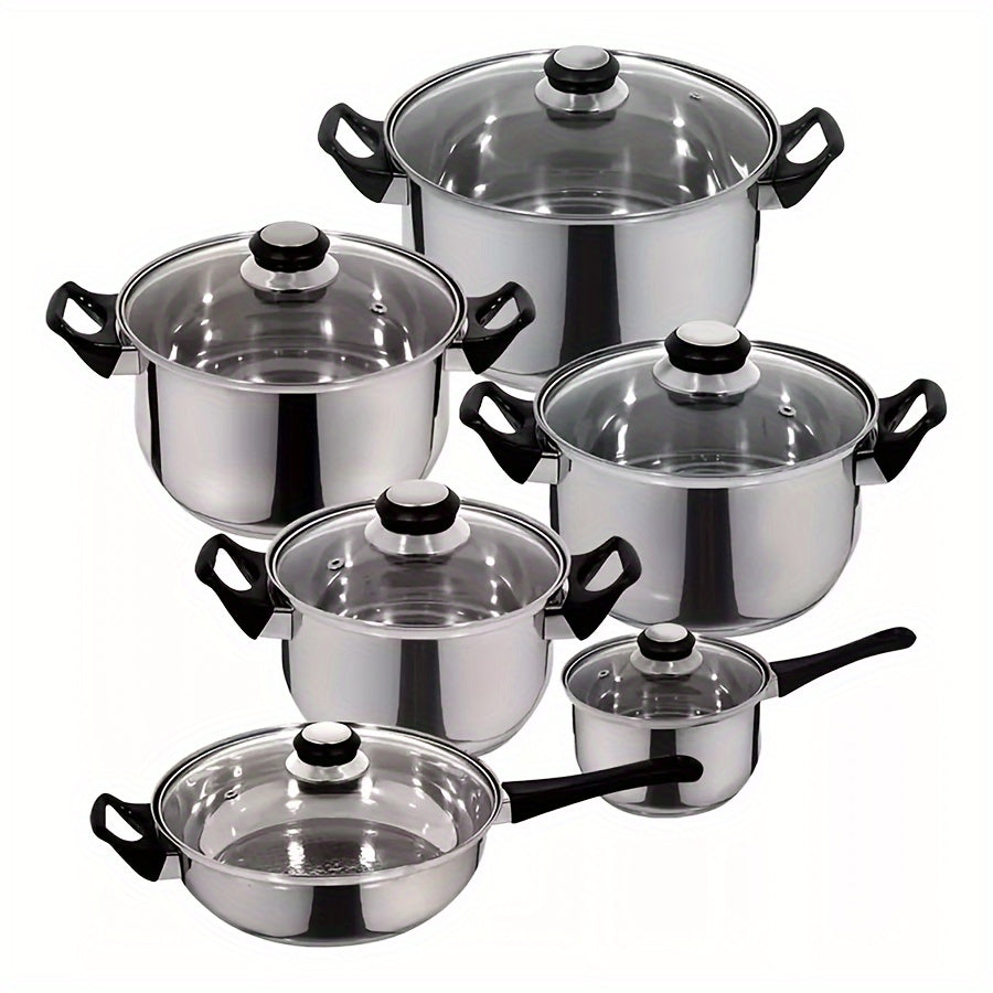 TEMU Pots And Pans Set Non Stick, 6pcs Hybrid Stainless Steel Cookware Sets, Non Stick Frying Pans, Saucepans, Pan & , Free Kitchen , Induction