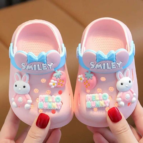 Summer Kids Sandals Children&#039;s Slippers Soft Anti-Skid Cartoon DIY Design Hole Baby Shoes Sandy Beach For Boys Girls