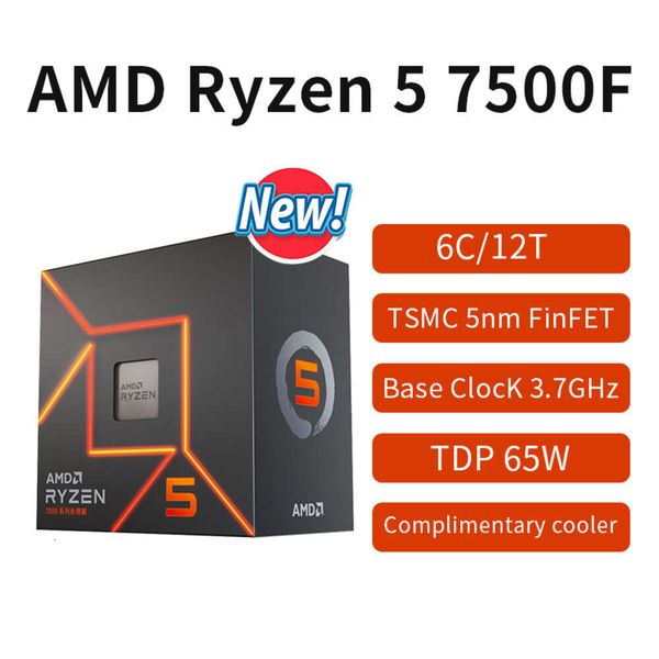 New AMD RYZEN 5 7500F Gaming Processor 6-Core 12-Thread CPU 5NM 32M Socket AM5
