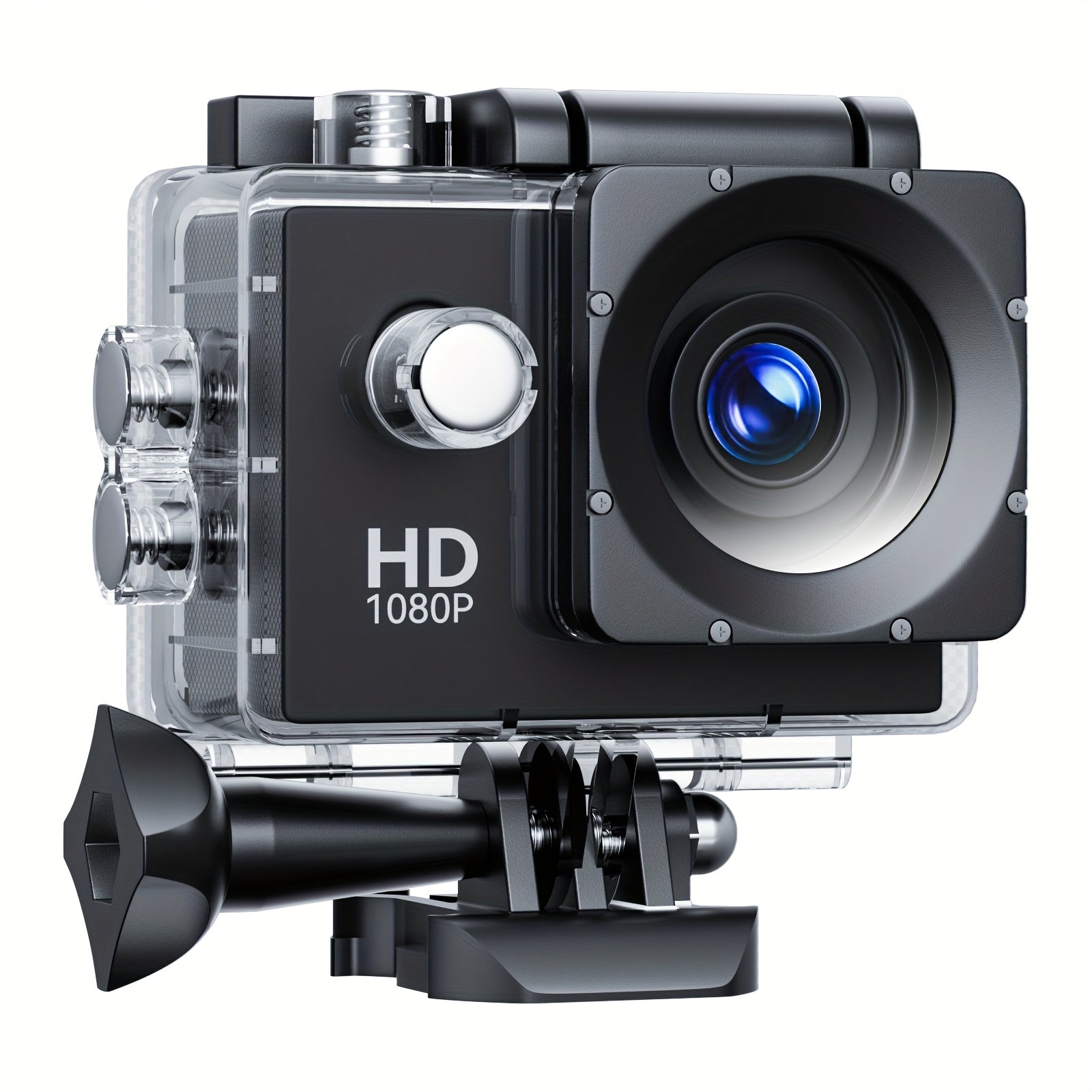 TEMU 1080p Action Camera With Pre-recording Function Features A Removable Rechargeable Battery And 170-degree Wide-angle Lcd Includes Helmet Mount