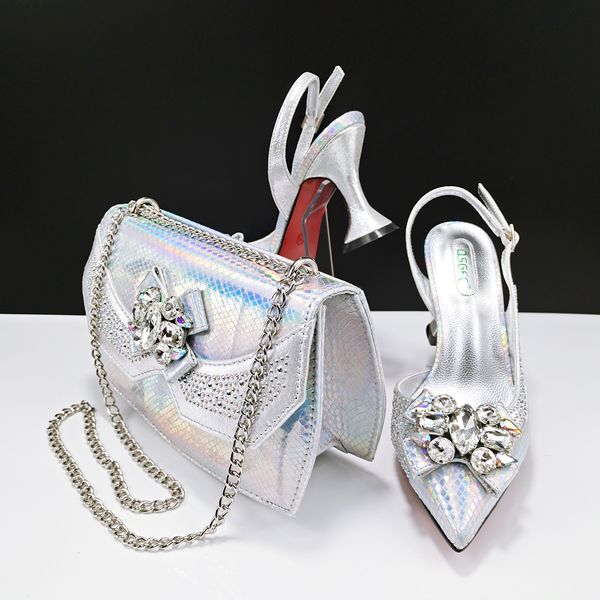 QSGFC Italian Design Evening And Matching Bags Large Dia Two-Way Bag Women&#039;s High-Heeled Pointed Toe Shoes