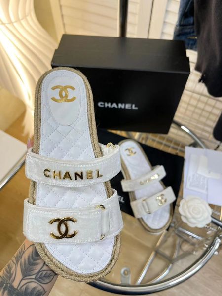 Chanel 2023 New Ladies Sandals Hemp Rope Twine braid Summer Shoes Fashion Quality Sandals Flat Open Toe Roman Sandals 35-41 with box
