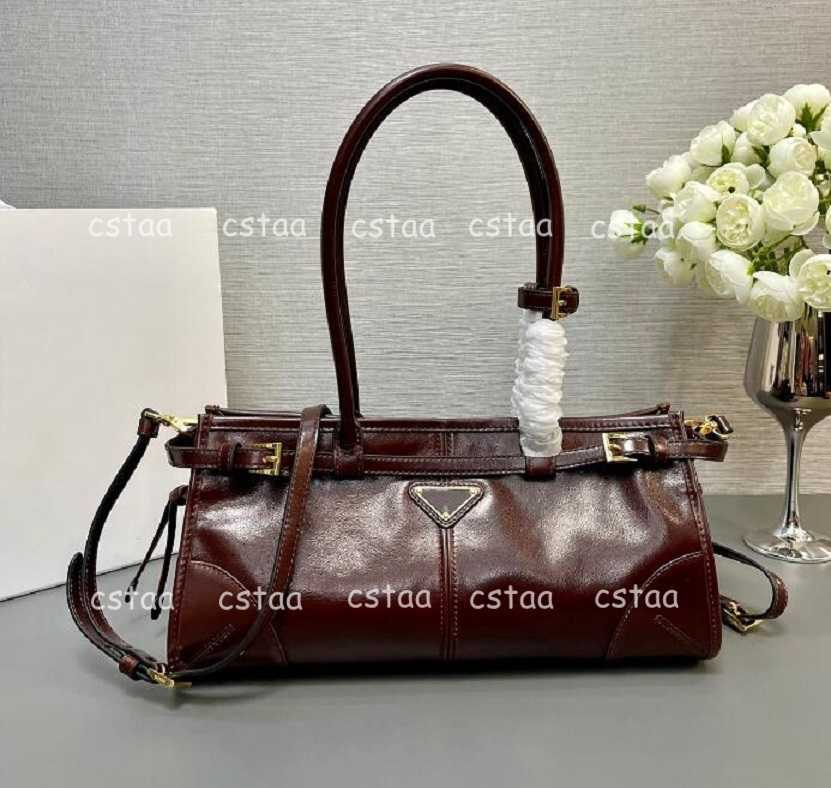 Totes 10A designer bag waxed leather hand-held crossbody bag Womens Luxury Genuine Leather Handbag Fashion Purse Clutch Crossbody Shoulder Strap Bag