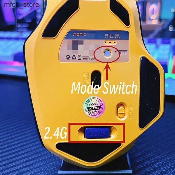 Mice INPHIC A9 Wireless Bluetooth Silent Five-level DPI Adjustable Three-mode Mouse Suitable for A Variety of Computers J241220 J2252