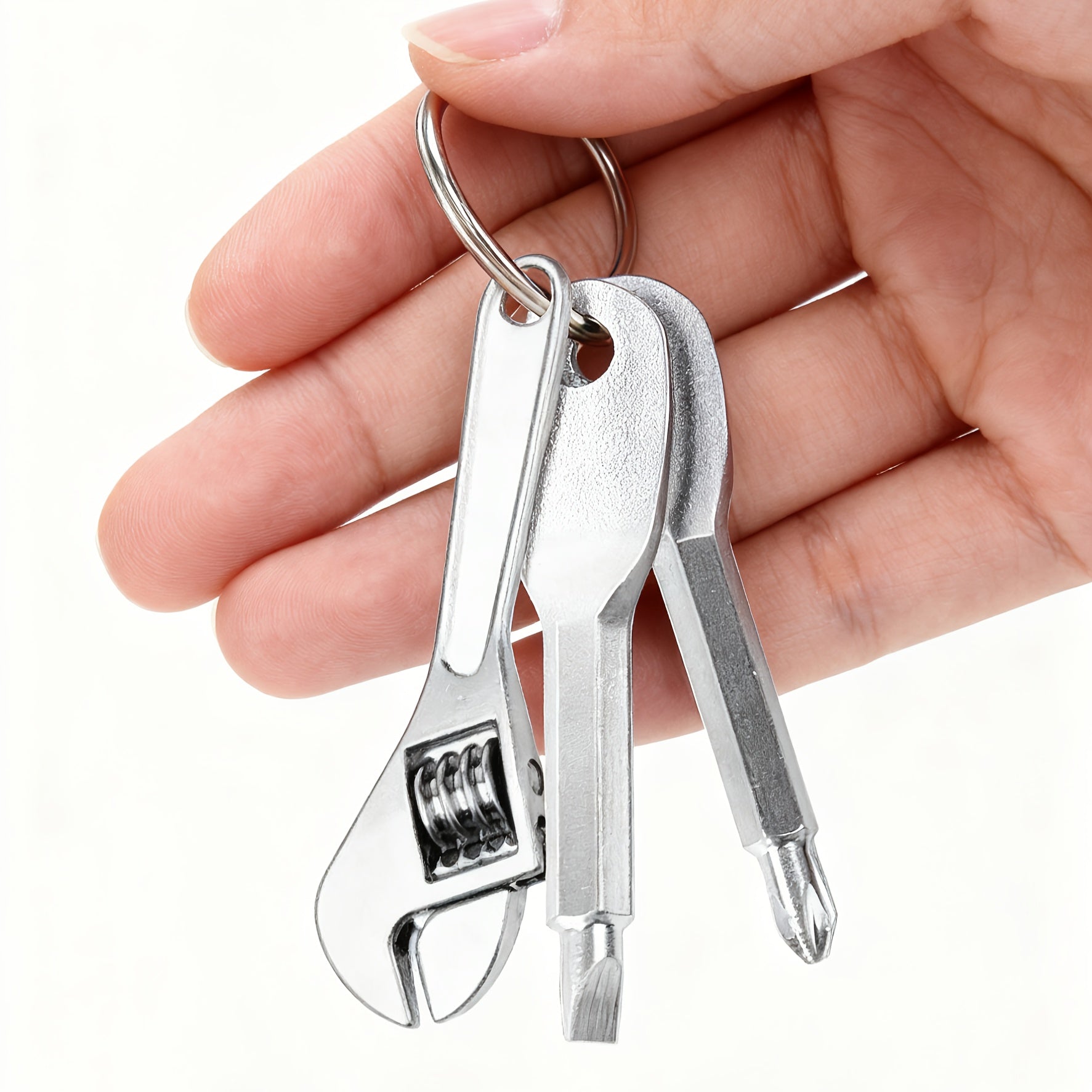 TEMU Mini Keychain Portable Tool Set 3pcs-6pcs, Including A Multifunctional Wrench And Screwdriver, Suitable For Camping Gear, Bicycles, Furniture,