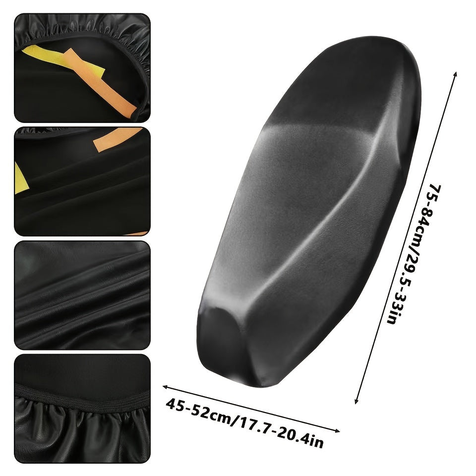 TEMU 1pc Motorcycle Seat Cover - Black Wrapping Design, 3d Dust & Uv Protection, Water-resistant, For Most Scooters And Motorcycles, Motorcycle