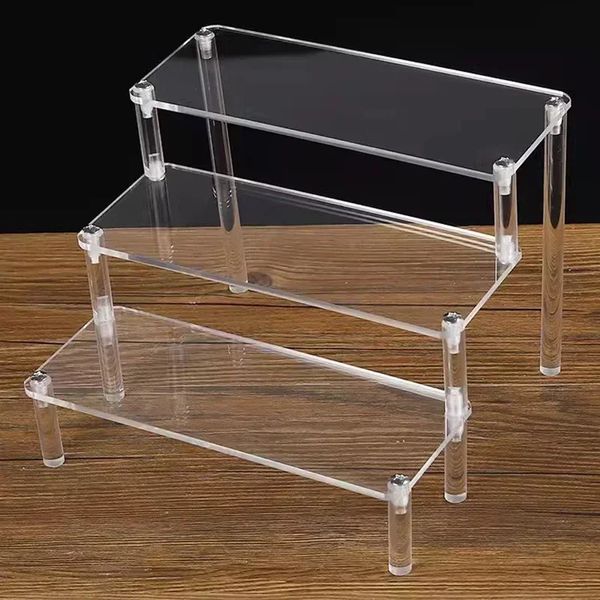 Storage Holders Racks 1 3 Tier Display Stand for Perfume Doll Decor Acrylic Cupcake Model Kits Garage Riser Rack Organzier 231218