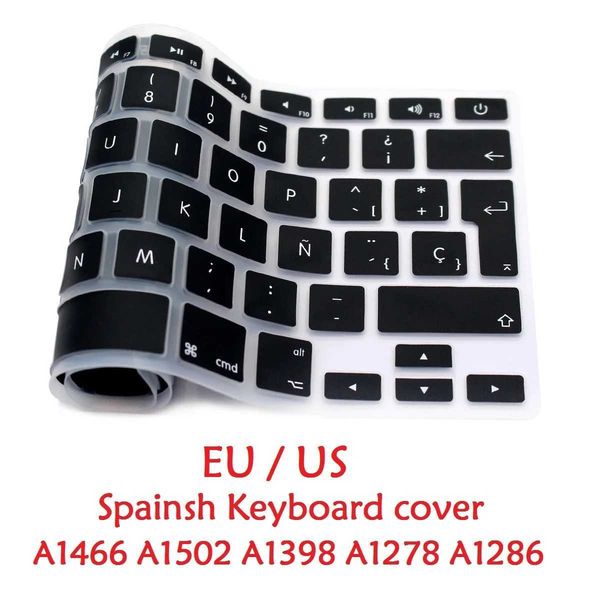 Keyboard Covers Macbook Air Pro Retina 13 15 Spanish keyboard cover silicone A1466 A1278 A1286 A1398 keyboard skin z0114