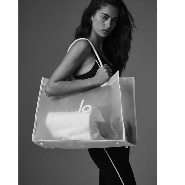 Bolsa clara de saco de ioga fitness grande malha de praia de praia rápida secagem respirável Bola de grande capacidade casual