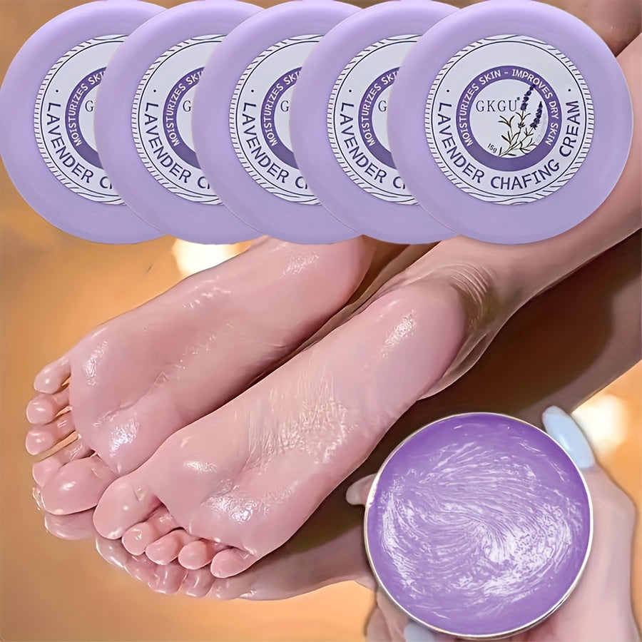TEMU 5pcs Set Of Lavender And Foot Cream - Moisturizer For Dry, Cracked Light Beige, Nourishing And Protecting Rough Feet And Hands, Non-greasy,