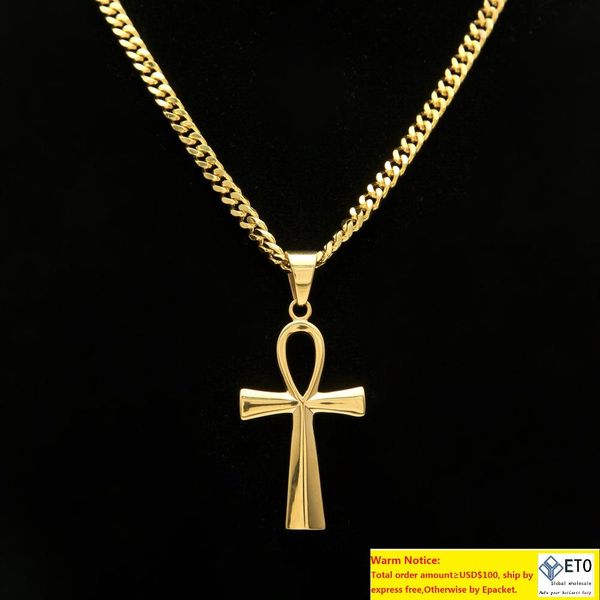 Mens cross diamond pendant full of zircon solid trumpet brand designer chain necklace choker European American ornaments