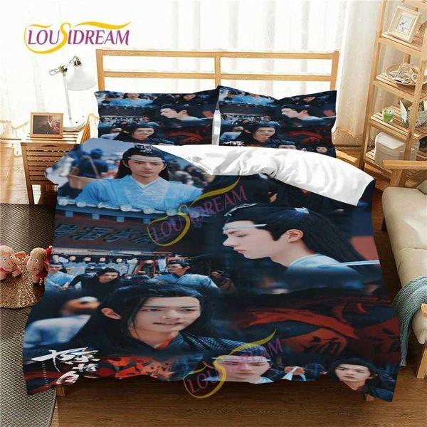 Untamed Duvet case Four Seasons King Bed Sheet MoDaoZuShi Weiwuxian Three piece Bed Cover Comfortable Bedding Set X241029