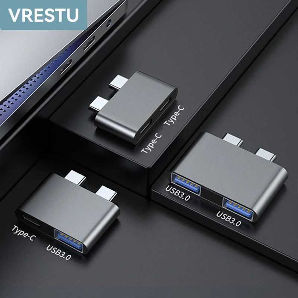Dual USB C Hub Adapter for MacBook Pro Air Docking Station Type-C 100W PD USB 3.0 40Gbps Laptop Portable OTG Converter Mini Hab CL240905