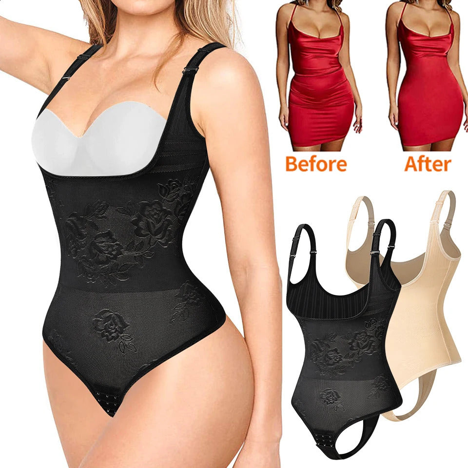 Women Shapewear Bodysuit Tummy Control Shapewear Waist Trainer Thong Body Shaper Fajas Colombianas Slimming Underwear 250918