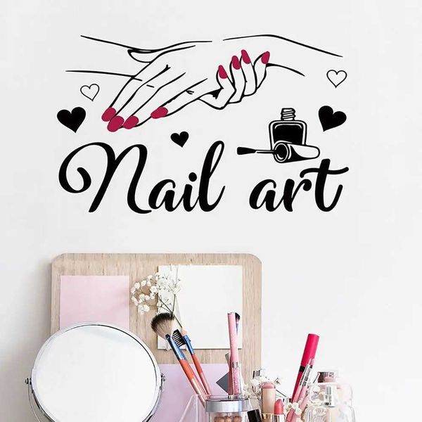 Wall Decal Beauty Salon Manicure Nail Salon Wall Art Sticker Home Decor Stickers Y240730