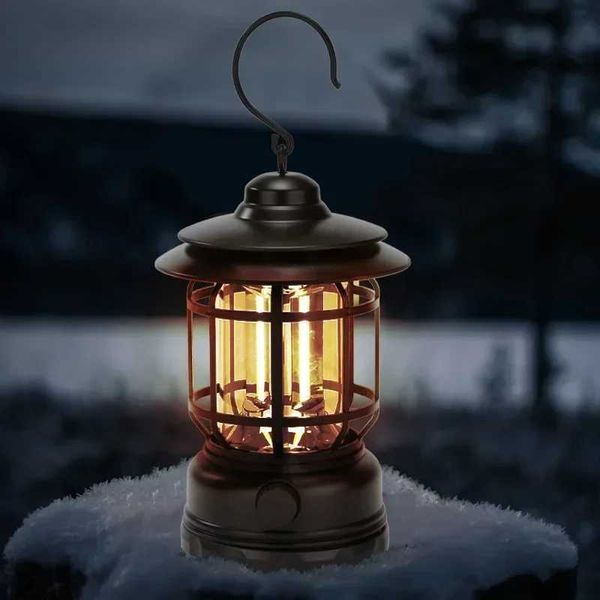 Solar Camping Lantern Camping portable retro lantern retro tent light decoration waterproof outdoor garden street lawn light CL241225