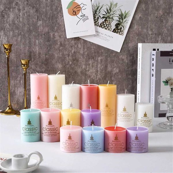 Natural Plant Scented ic Cylindrical Candles Lavender Red Rose Vanilla Ocean Green Tea Sakura Fragrant Holiday Party CandleC241214