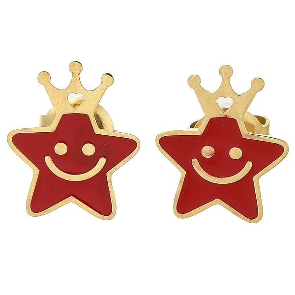 Boucles d'oreilles à tige en acier inoxydable 304 avec placage ionique (IP) et émail