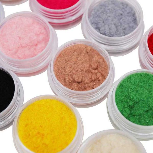 12 Color-Set Velvet Nail Glitter Polish Nail Art Powder Pigment Flocking Velvet Pigment For Nails DIY Decoration TipsT250121