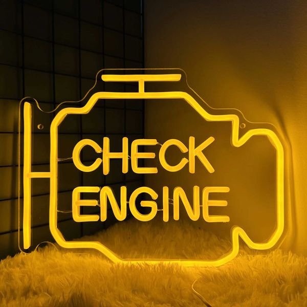 New Arrival Check engine neon lights LED lights automatic rooms garage repair shops wall decorations bars parties clubs illuminated atmosphe