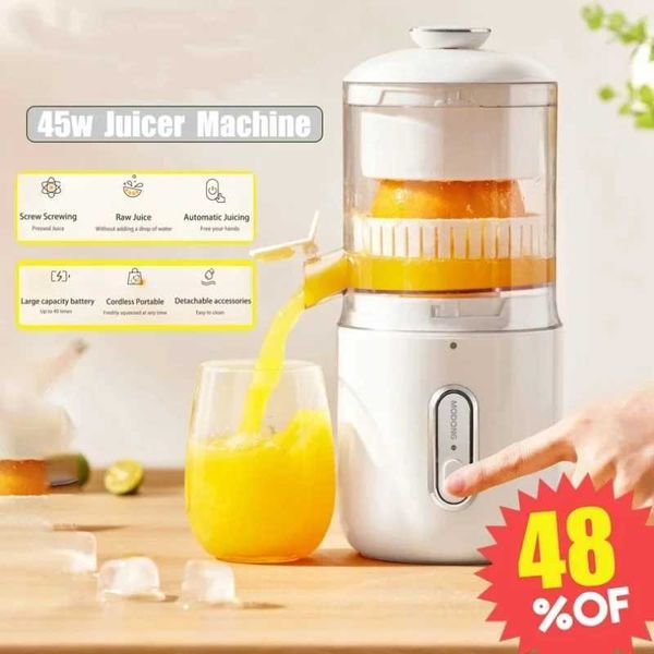 45W Electric Juicer 1500mAh Charging Automatic Blender Fruit Squeezing Machine Portable Vibration Smooth Fruit Separation Raw Juicer M240828