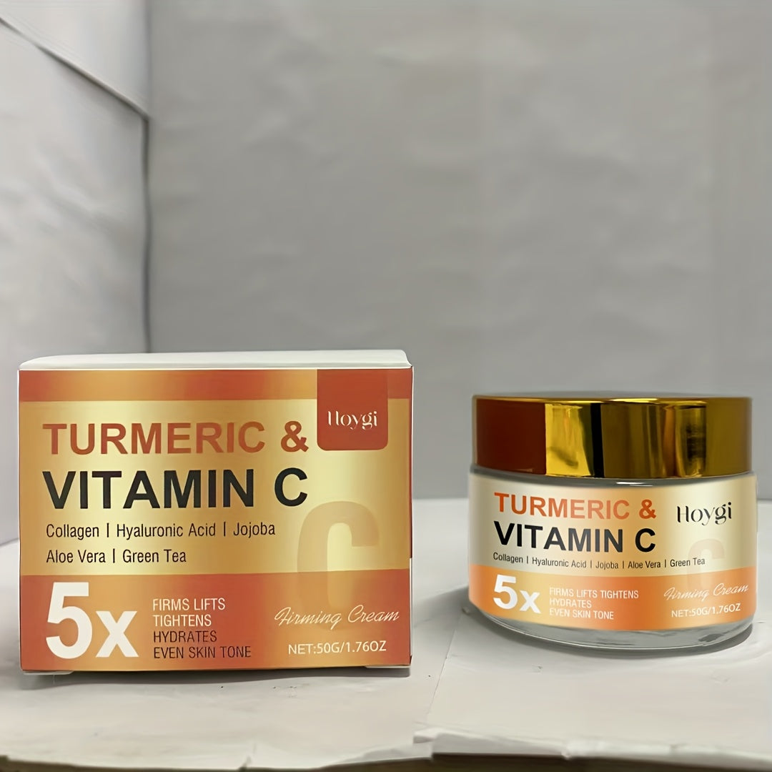 TEMU Turmeric Vitamin C Firming Cream - Adult Moisturizer For Men And Women With Jojoba Oil, Aloe Vera Extract, Vitamin C - For Types, Acid For