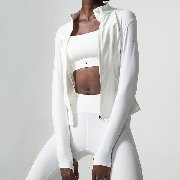 Yoga Outfit fitness clothes stand collar jackets yogas quick-drying sports sense long-sleeved jacket cardigan top casual versatile
