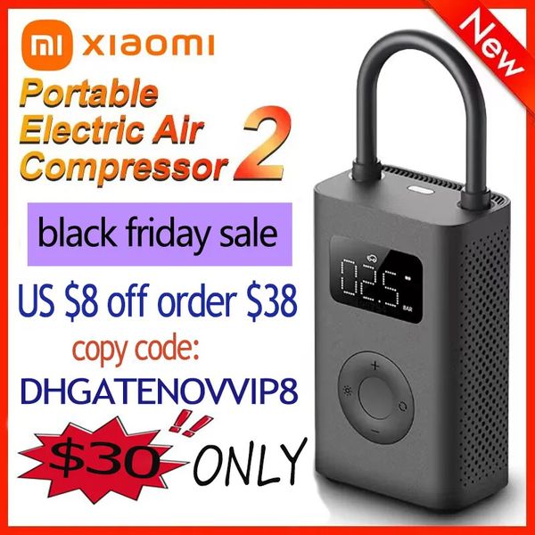 Xiaomi Mini Portable Air Pump 2 Mijia Electric Air Compressor Treasure Type-C Multitool Inflator For Automotive Car