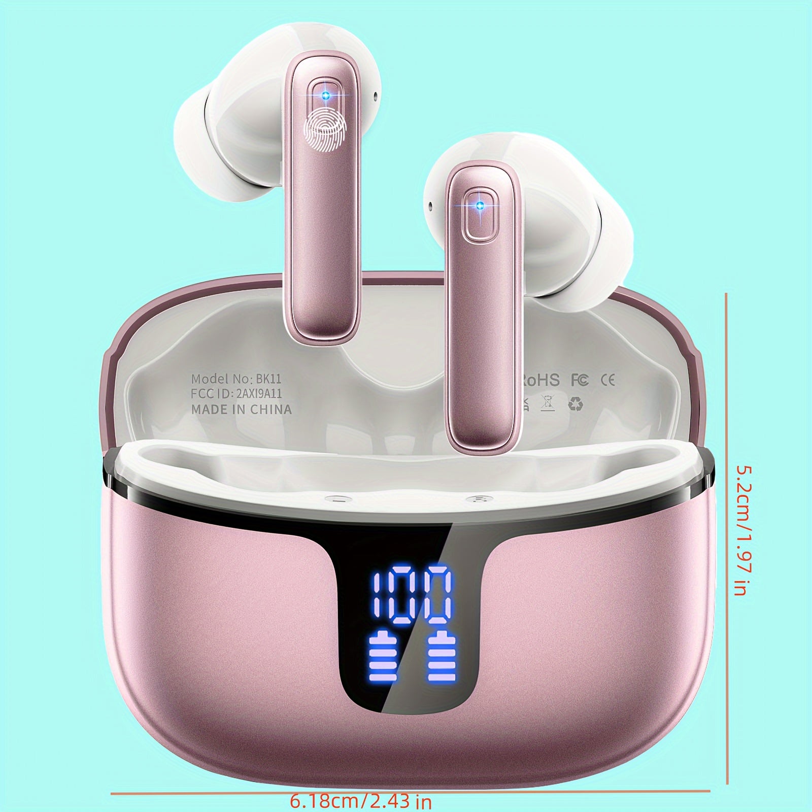 TEMU Wireless Earbuds Headphones, In-ear Headset With Wireless Charging Case, New Upgraded Version