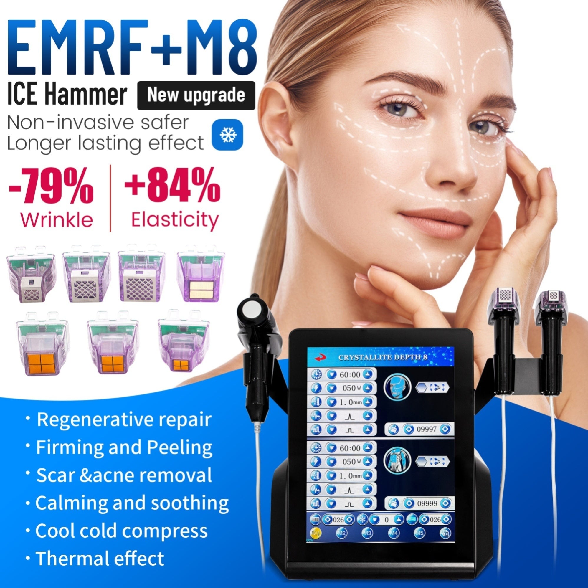 RF Microneedle Beauty Machine for Skin Lifting Tightening and Rejuvenation Suitable for All Skin Types