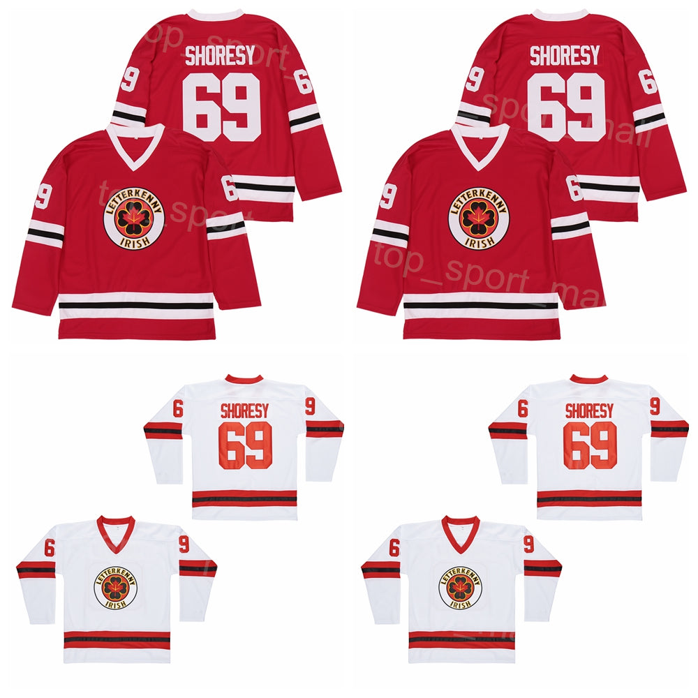 Moive Hockey 69 Shoresy Jersey TV Series Letterkenny Irish Summer Christmas College Team Home Red Color White Men All Stitched University Vintage Fo