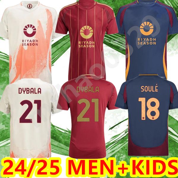S-4XL 24 25 DYBALA romaES Soccer jerseys ZANIOLO ABRAHAM WIJNALDUM Maglia Collection 2024 2025 Football shirts MANCINI KUMBULLA men kids kit