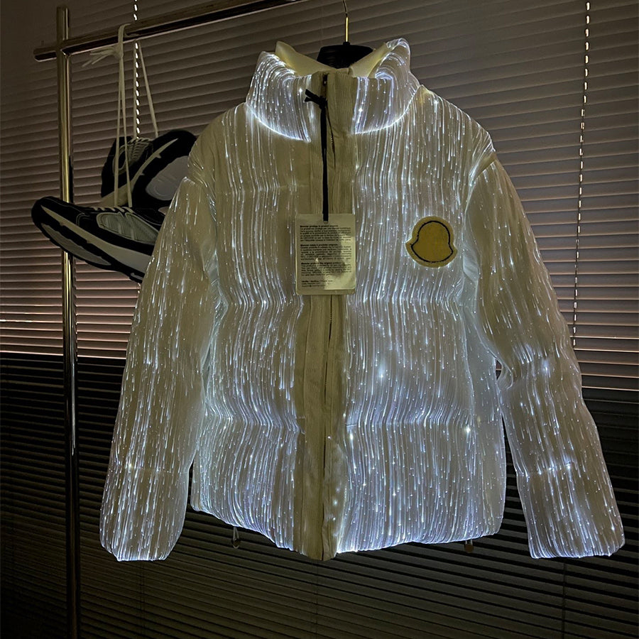 Glowing Designer Down Jackets for Men Women Puffer Jacket Outerwear Parkas Winter Thick Puffer Shining Windbreaker Coat with Hooded Womens Coats Poc